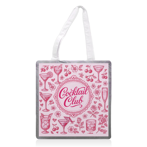 Cocktail Club - printed canvas tote bag by Lilly Rose