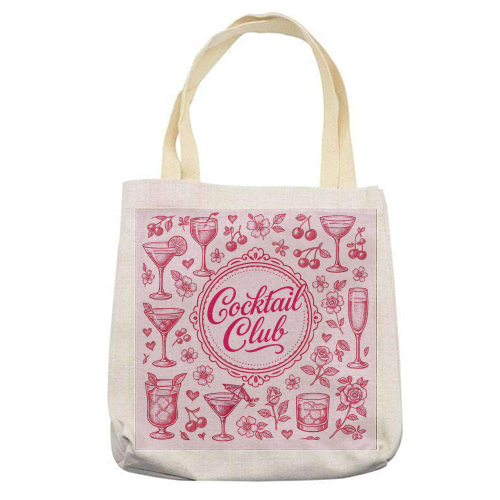 Cocktail Club - printed canvas tote bag by Lilly Rose