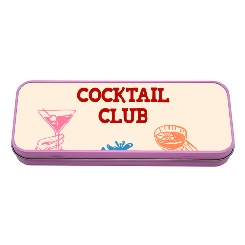 Cocktail Club - tin pencil case by EZbie