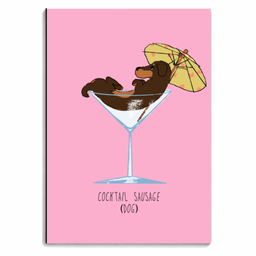 Cocktail Sausage Dog - personalised A4, A5, A6 notebook by charlotte blunden