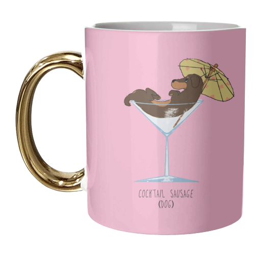 Cocktail Sausage Dog - unique mug by charlotte blunden