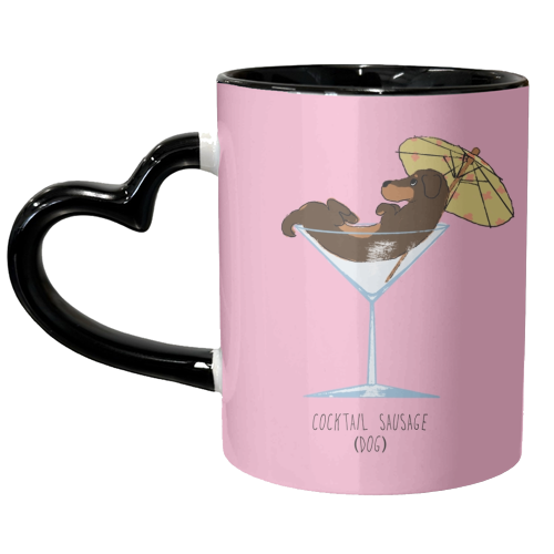 Cocktail Sausage Dog - unique mug by charlotte blunden