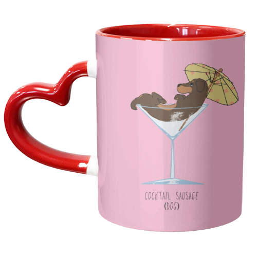 Cocktail Sausage Dog - unique mug by charlotte blunden