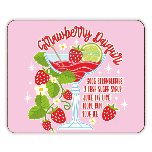 Cocktails - Strawberry Daiquiri - designer placemat by Claire Atwood