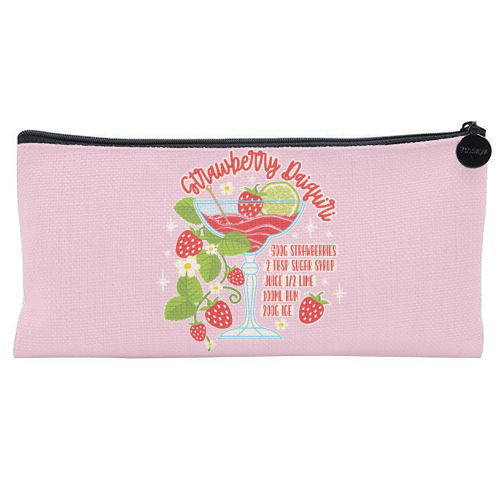 Cocktails - Strawberry Daiquiri - flat pencil case by Claire Atwood