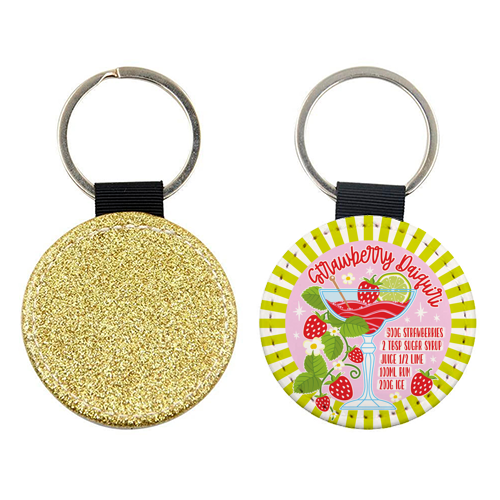 Cocktails - Strawberry Daiquiri - keyring by Claire Atwood