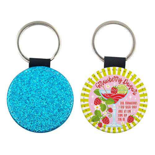 Cocktails - Strawberry Daiquiri - keyring by Claire Atwood