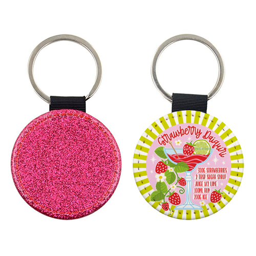 Cocktails - Strawberry Daiquiri - keyring by Claire Atwood