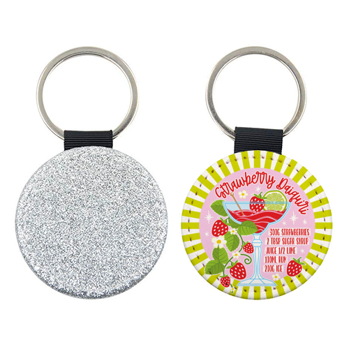 Cocktails - Strawberry Daiquiri - keyring by Claire Atwood