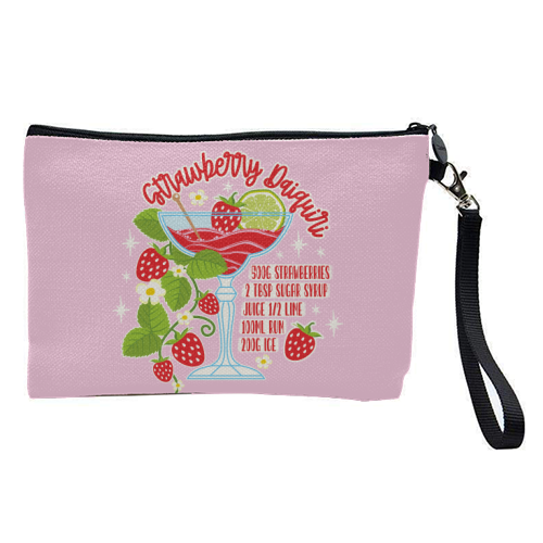 Cocktails - Strawberry Daiquiri - pretty makeup bag by Claire Atwood