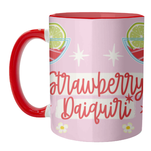 Cocktails - Strawberry Daiquiri - unique mug by Claire Atwood