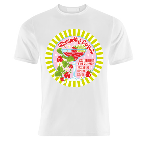 Cocktails - Strawberry Daiquiri - unique t shirt by Claire Atwood