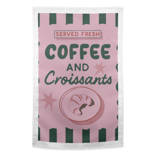 Coffee and Croissants - funny tea towel by Giddy Kipper