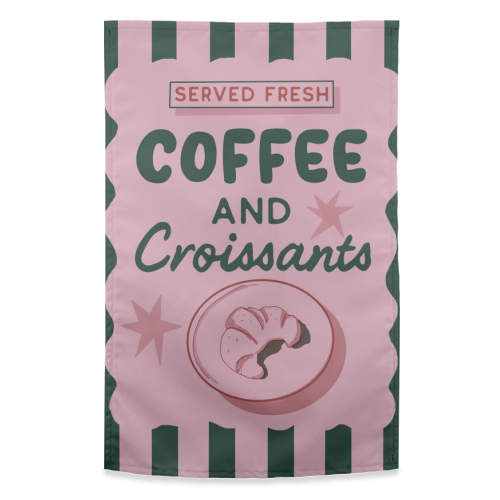 Coffee and Croissants - funny tea towel by Giddy Kipper