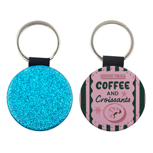 Coffee and Croissants - keyring by Giddy Kipper
