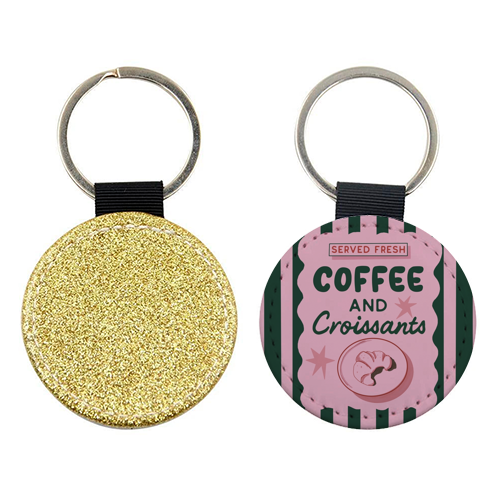 Coffee and Croissants - keyring by Giddy Kipper