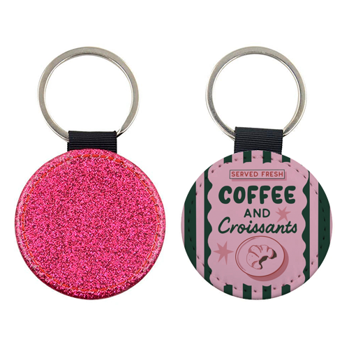 Coffee and Croissants - keyring by Giddy Kipper