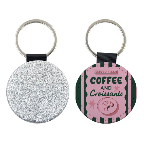 Coffee and Croissants - keyring by Giddy Kipper