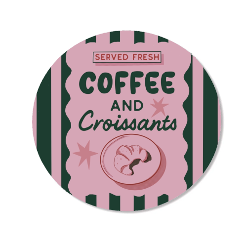 Coffee and Croissants - Magnet by Giddy Kipper