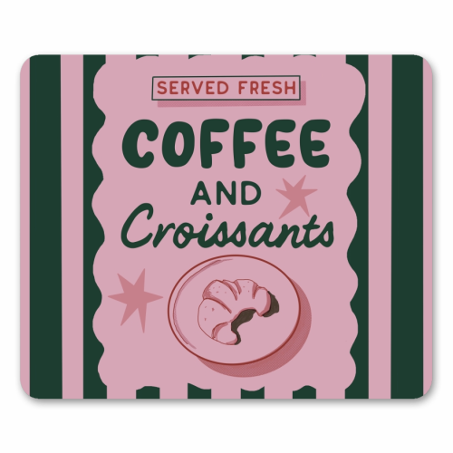 Coffee and Croissants - mouse mat by Giddy Kipper