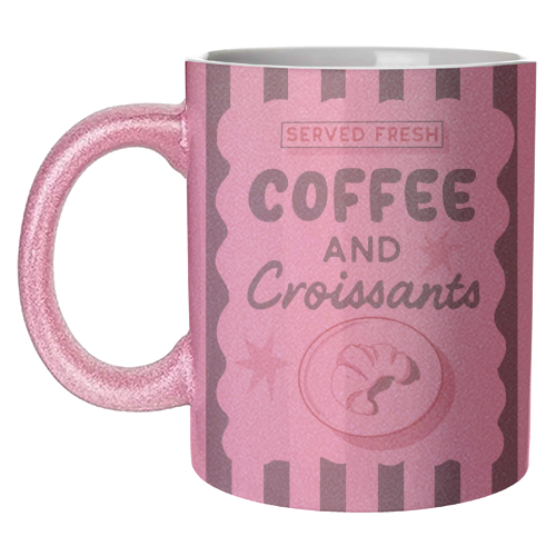 Coffee and Croissants - unique mug by Giddy Kipper