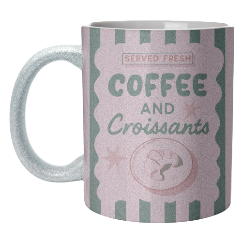 Coffee and Croissants - unique mug by Giddy Kipper
