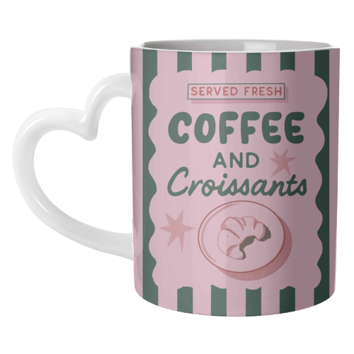 Coffee and Croissants - unique mug by Giddy Kipper