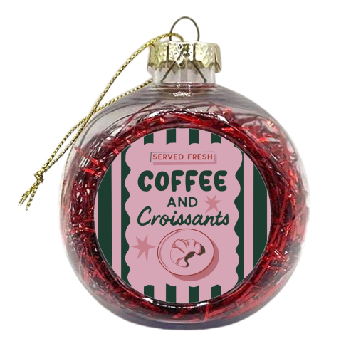 Coffee and Croissants - xmas bauble by Giddy Kipper
