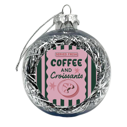 Coffee and Croissants - xmas bauble by Giddy Kipper