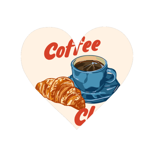 Coffee Club – Croissant and Espresso Illustration - Magnet by EZbie