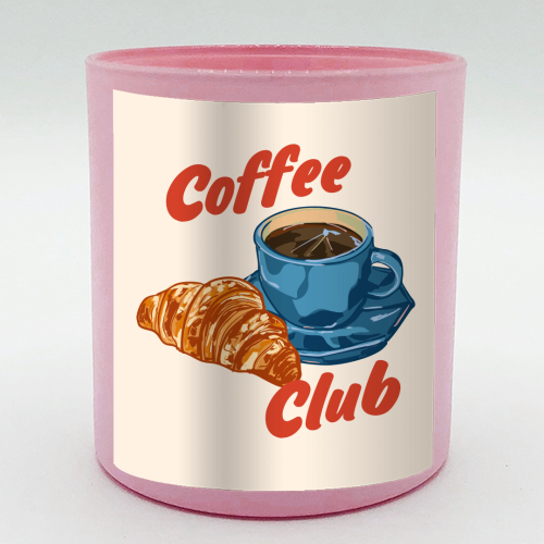 Coffee Club – Croissant and Espresso Illustration - scented candle by EZbie