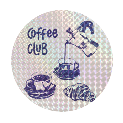 Coffee Club – Doodle Illustration - Circle Sticker by EZbie