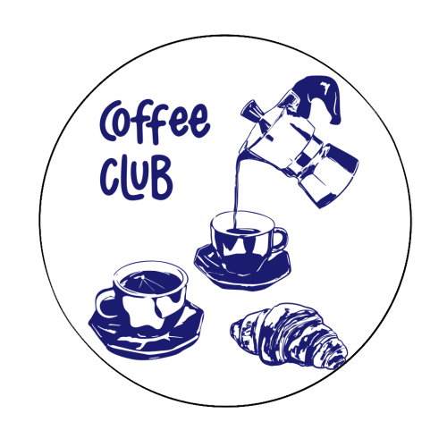 Coffee Club – Doodle Illustration - Circle Sticker by EZbie