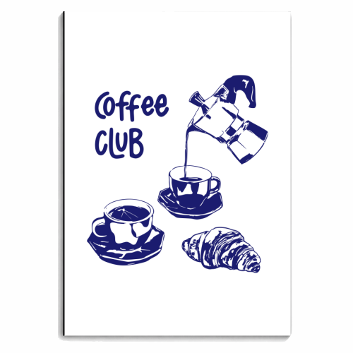 Coffee Club – Doodle Illustration - personalised A4, A5, A6 notebook by EZbie