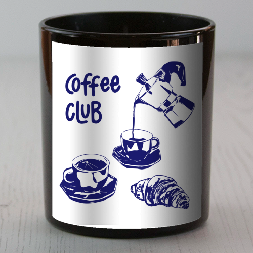 Coffee Club – Doodle Illustration - scented candle by EZbie