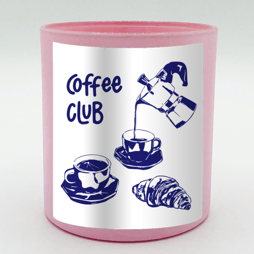 Coffee Club – Doodle Illustration - scented candle by EZbie