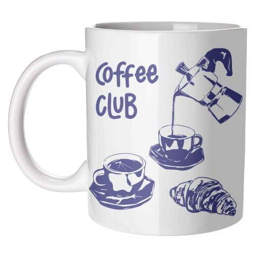 Coffee Club – Doodle Illustration - unique mug by EZbie