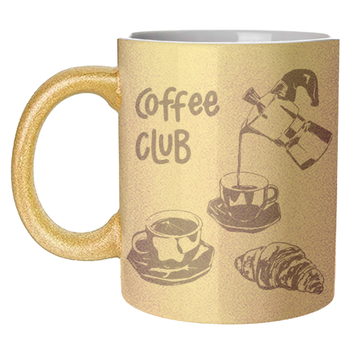 Coffee Club – Doodle Illustration - unique mug by EZbie