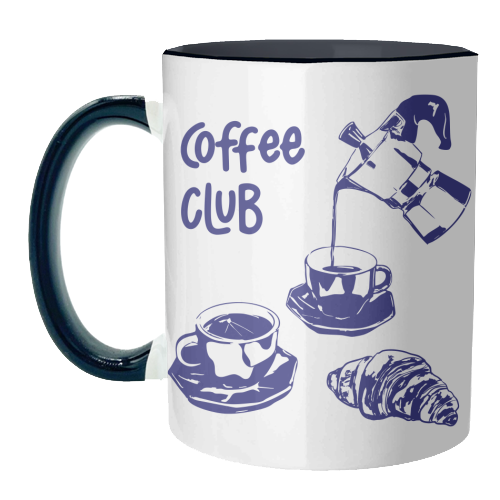 Coffee Club – Doodle Illustration - unique mug by EZbie