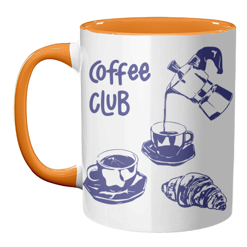 Coffee Club – Doodle Illustration - unique mug by EZbie
