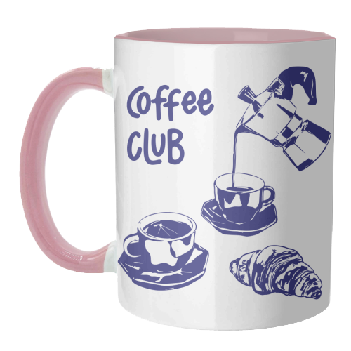 Coffee Club – Doodle Illustration - unique mug by EZbie