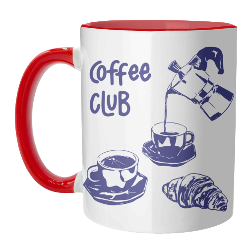 Coffee Club – Doodle Illustration - unique mug by EZbie