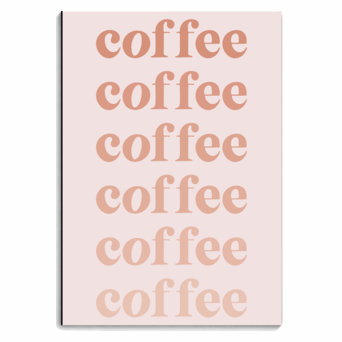 Coffee Coffee Coffee Pink Fade Vintage Retro Font - personalised A4, A5, A6 notebook by Toni Scott
