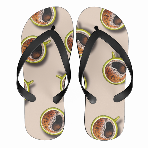Coffee Cups - funny flip flops by Linbylane