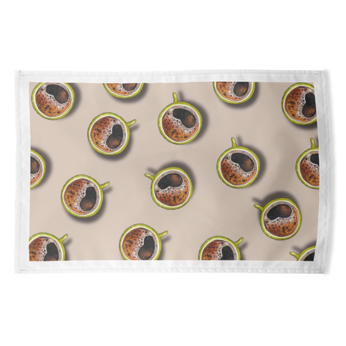 Coffee Cups - funny tea towel by Linbylane