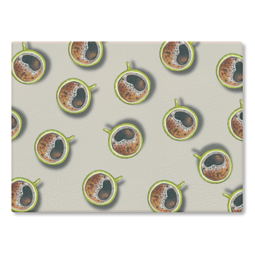 Coffee Cups - glass chopping board by Linbylane