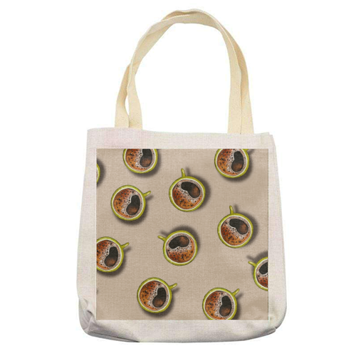 Coffee Cups - printed canvas tote bag by Linbylane