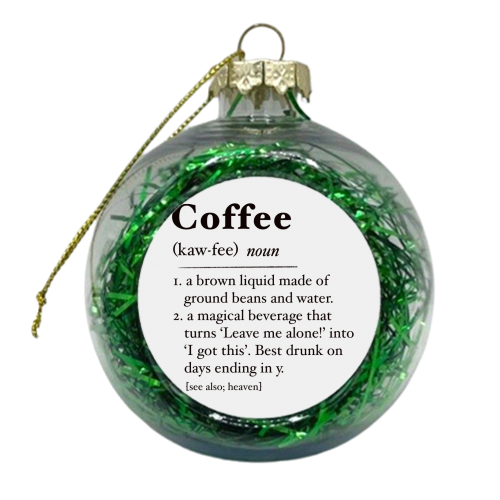 Coffee definition print - xmas bauble by The Girl Next Draw