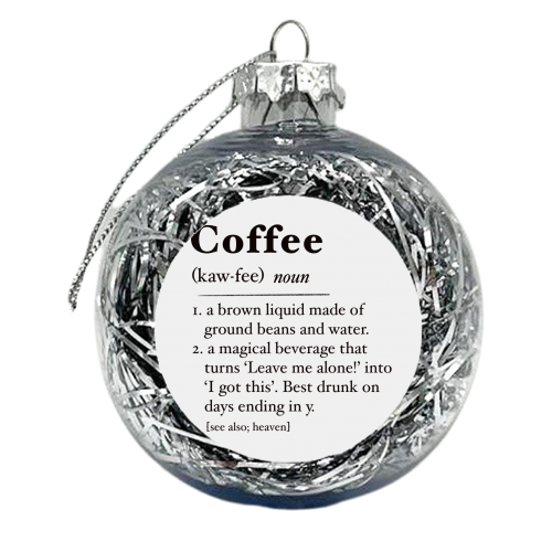 Coffee definition print - xmas bauble by The Girl Next Draw