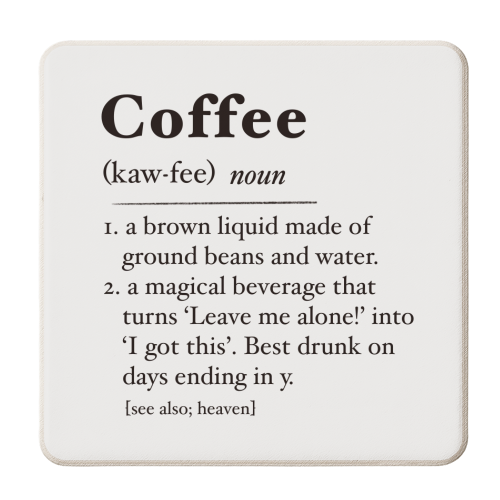 Coffee definition print - personalised beer coaster by The Girl Next Draw